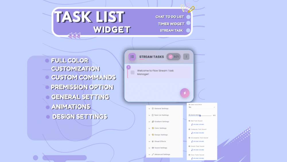 Task List Widget - Pomodoro timer widget