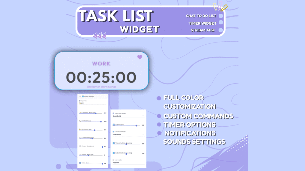 Task List Widget - Pomodoro timer widget