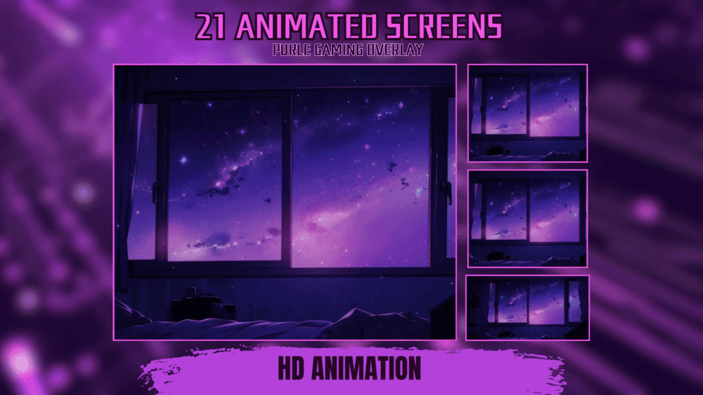 Gamer Stream Package (Purple )- GreatOverlays