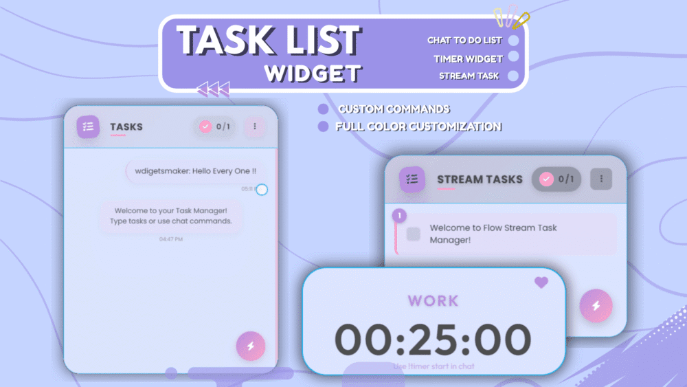 Task List Widget - Pomodoro timer widget