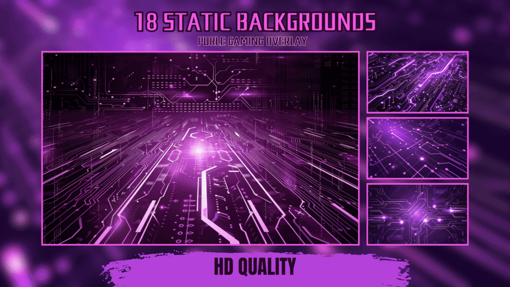 Gamer Stream Package (Purple )- GreatOverlays