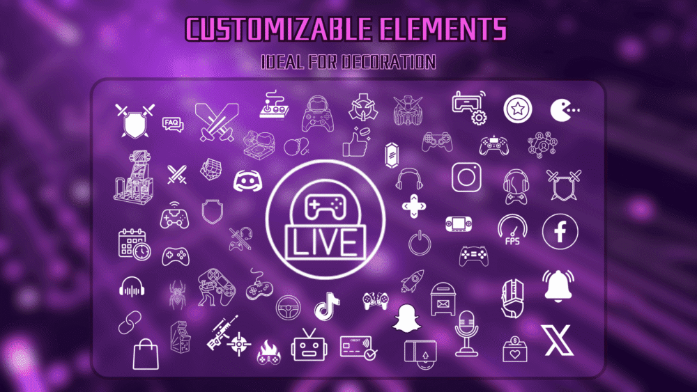Gamer Stream Package (Purple )- GreatOverlays
