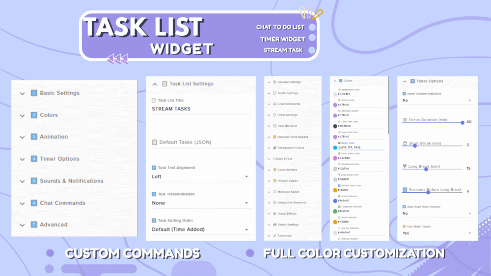 Task List Widget - Pomodoro timer widget