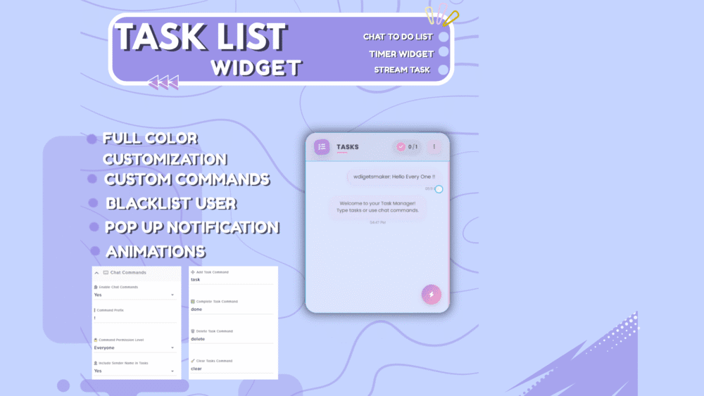 Task List Widget - Pomodoro timer widget