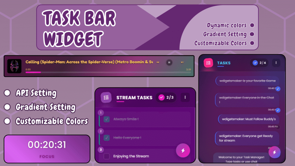 Task list Widget - To-Do List - Music widget