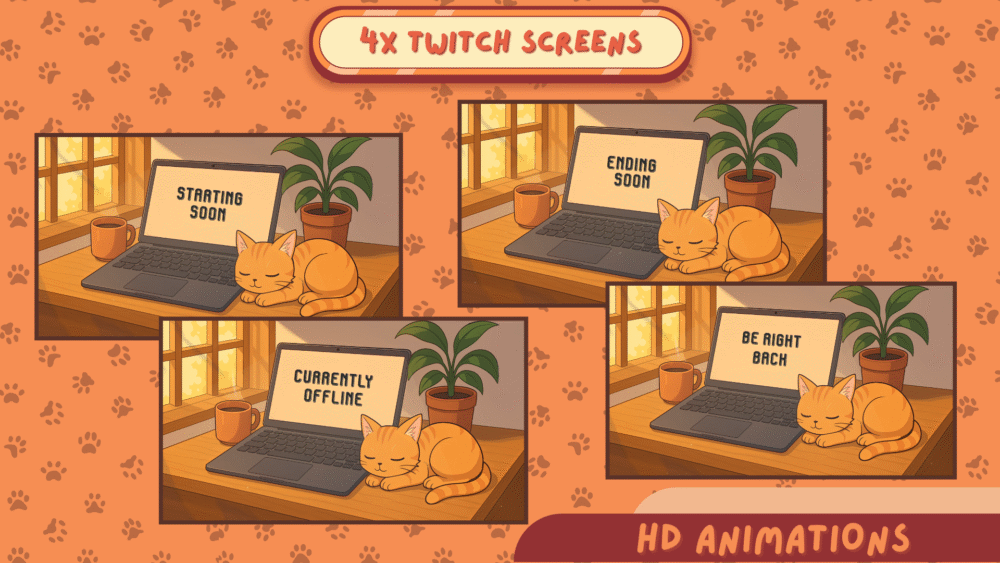 Orange Cat Overlay - Stream Overlay