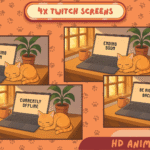 Orange Cat Overlay - Stream Overlay
