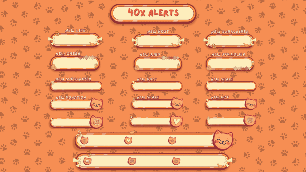 Orange Cat Overlay - Stream Overlay