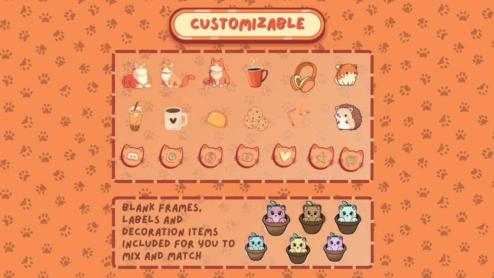 Orange Cat Overlay - Stream Overlay