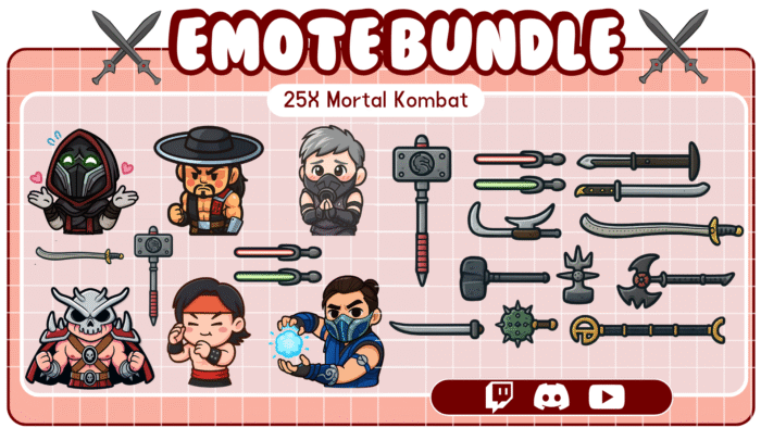 25x Mortal Combat Emotes Bundle For Twitch/Youtube/Kick