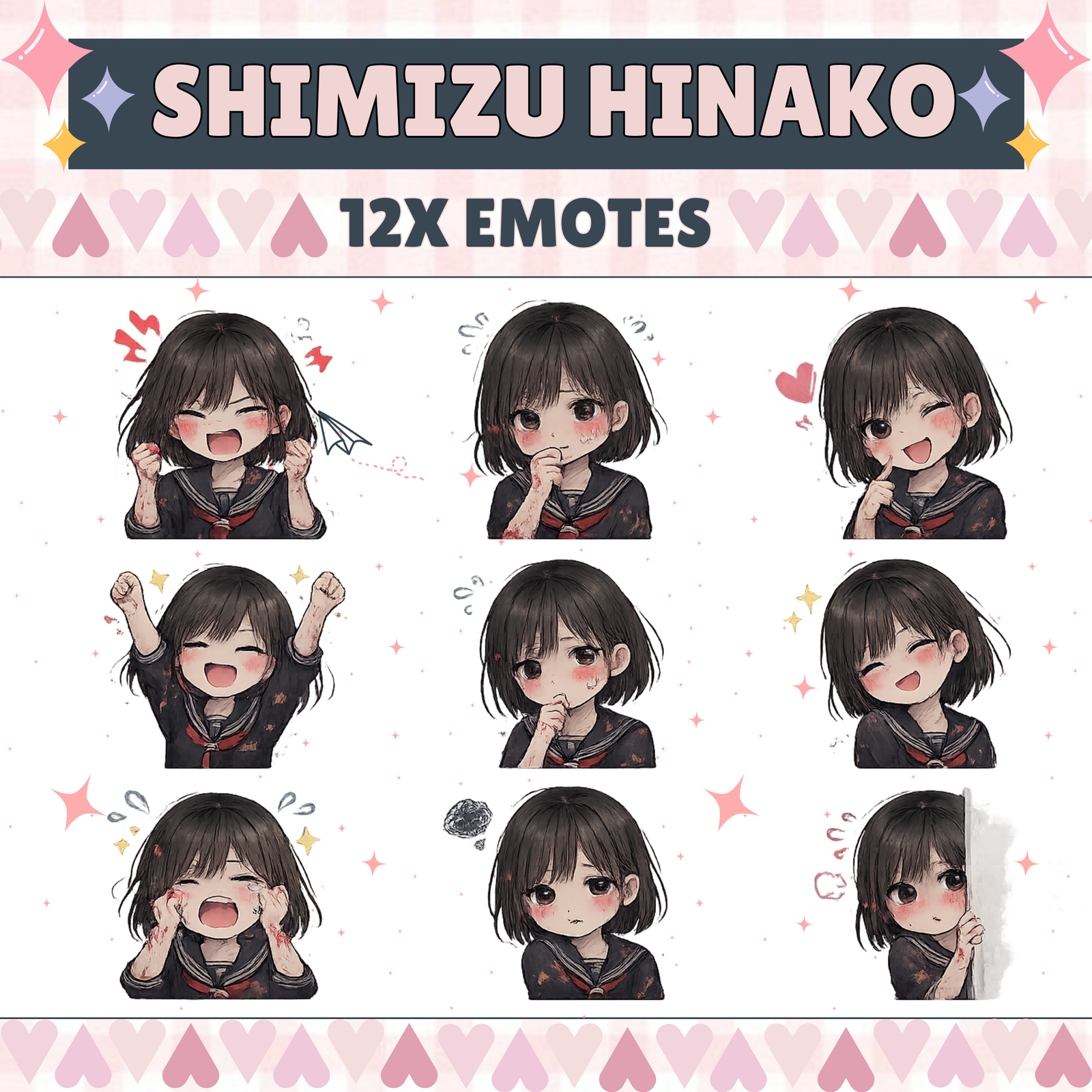 18x Shimizu hinako Twitch emotes for streamers/vtubers