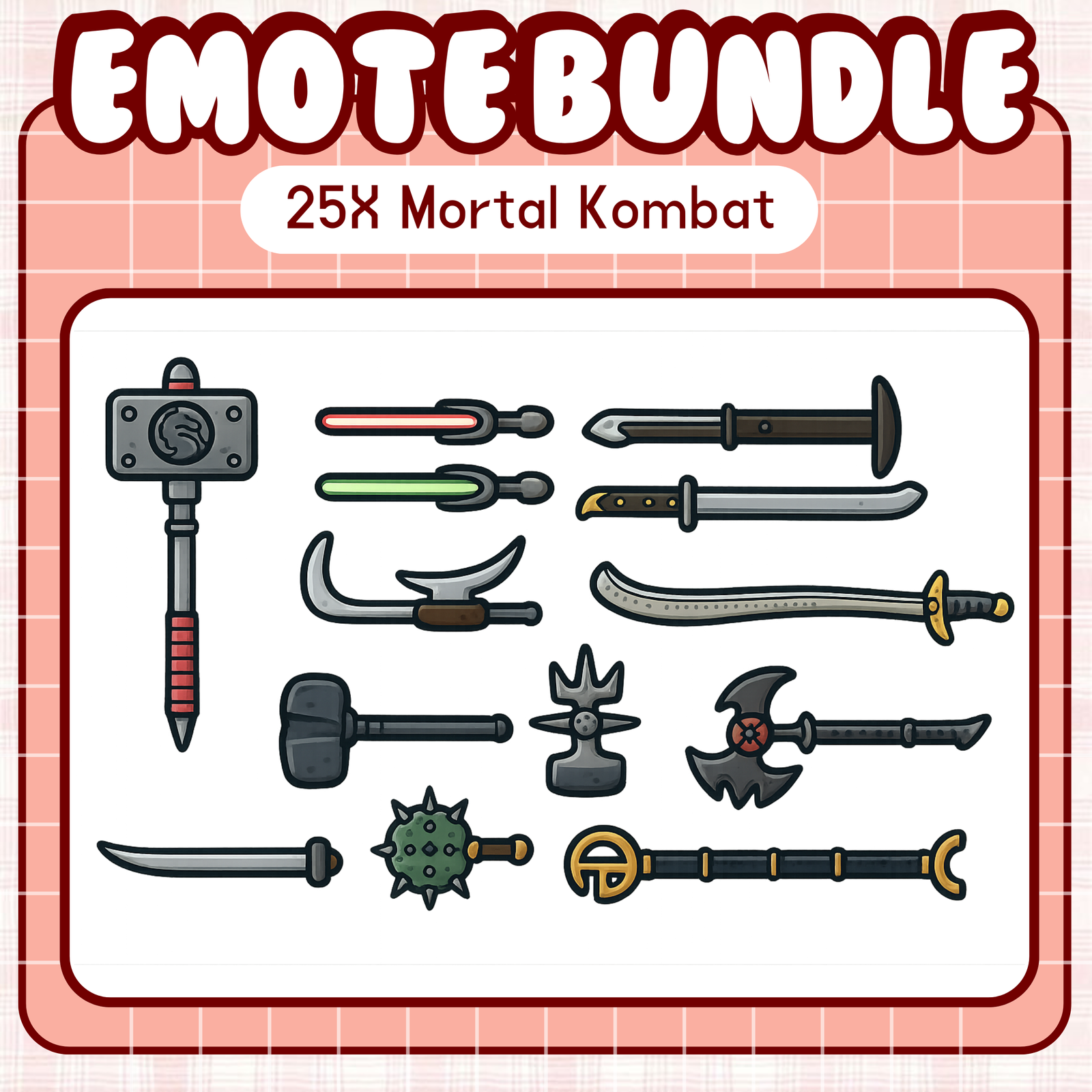 25x Mortal Combat Emotes Bundle For Twitch/Youtube/Kick