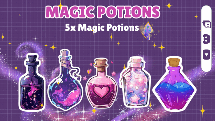 5x Magic Potions Compatible with OBS ,Twitch ,Youtube ,Kick