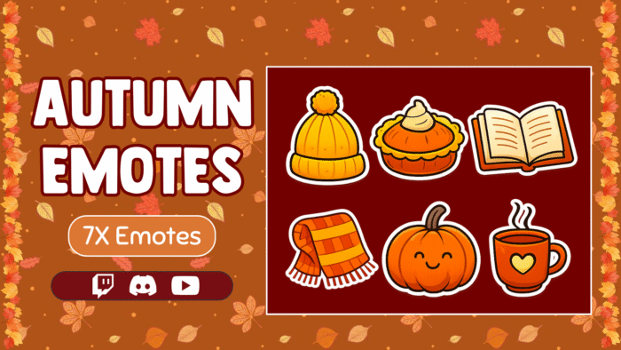 7x Autumn Style Emotes for Twitch/Kick/YouTube/Discord