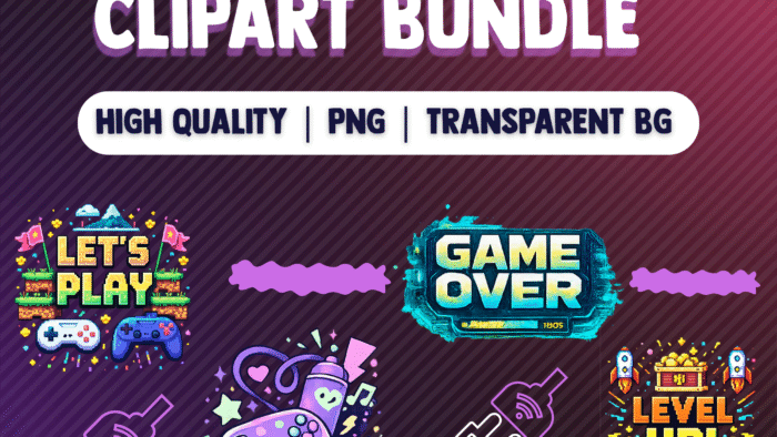 Gaming PNG ClipArt Bundle (Digital Download)