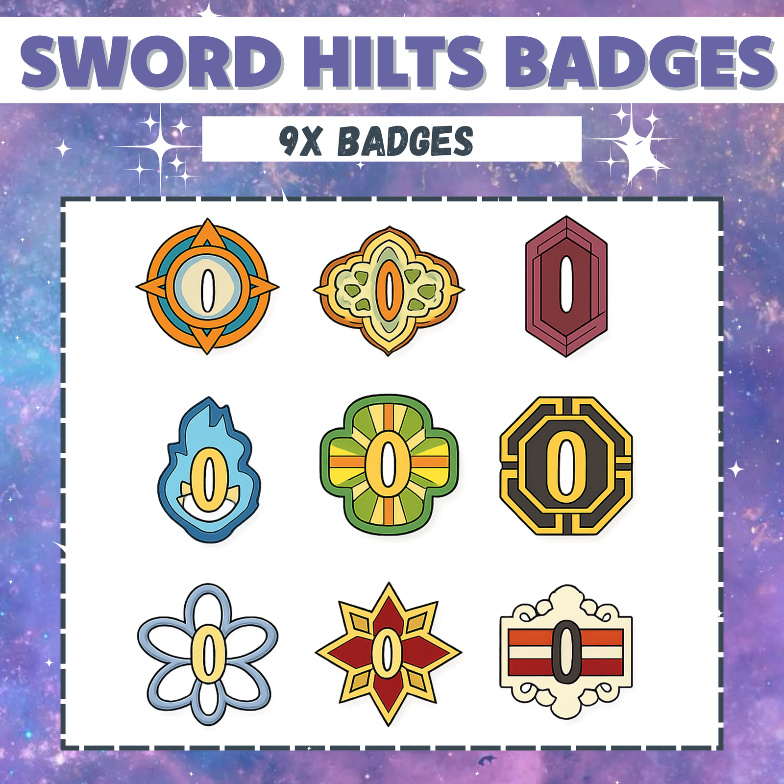 9x Sword Hilts Twitch Badges for twitch stream
