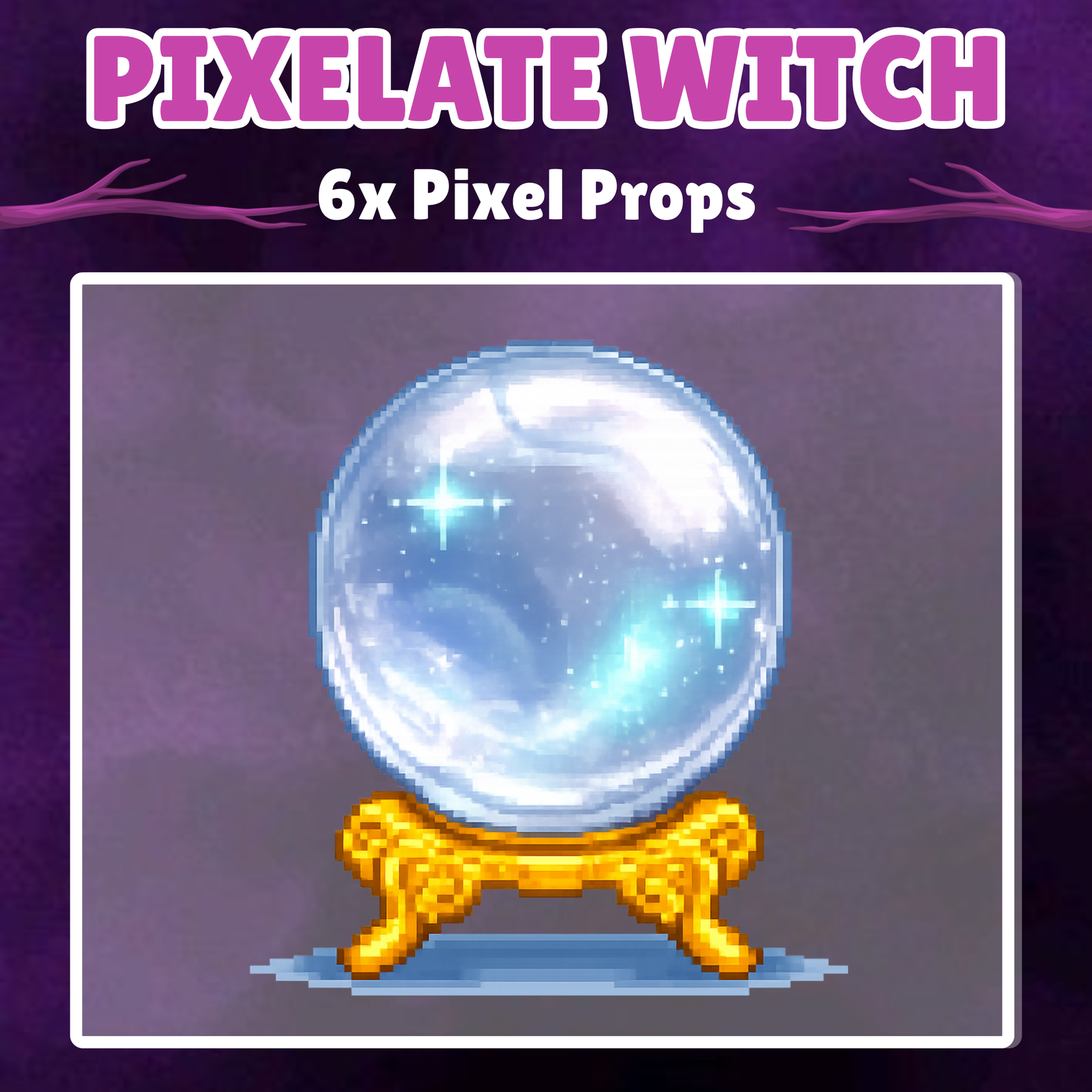 6x Pixelated witch decorations for Twitch/Discord/Youtube