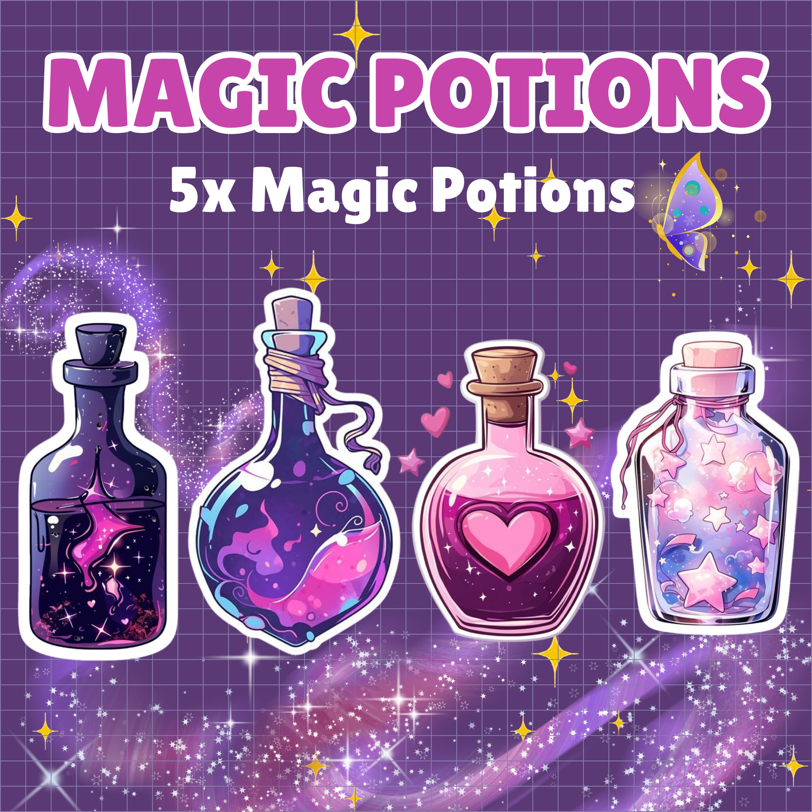 5x Magic Potions Compatible with OBS ,Twitch ,Youtube ,Kick