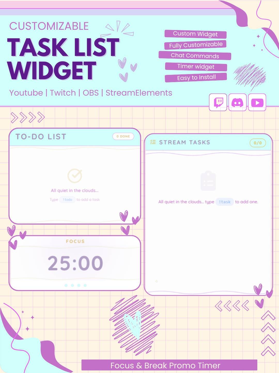 Twitch Stream Tasklist 3-in-1 Widget for StreamElements