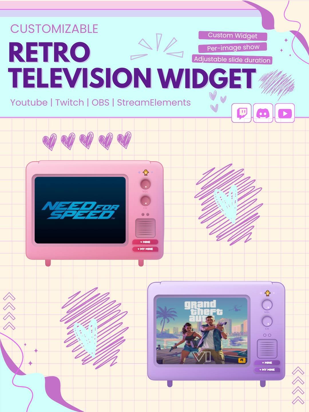 Retro TV Slideshow Widget StreamElements
