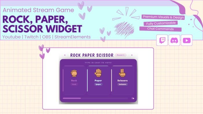 Animated Rock Paper Scissors Stream Widget