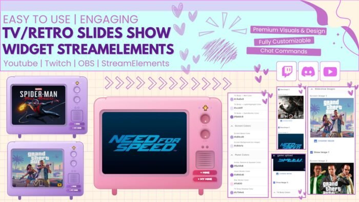 Retro TV Slideshow Widget StreamElements