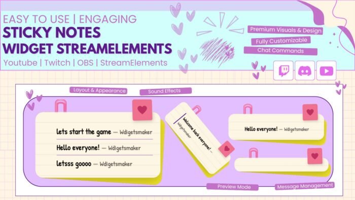 Sticky Note Chat Widget StreamElements
