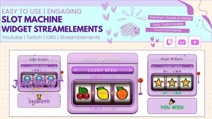 Animated Slot Machine Widget StreamElements Game