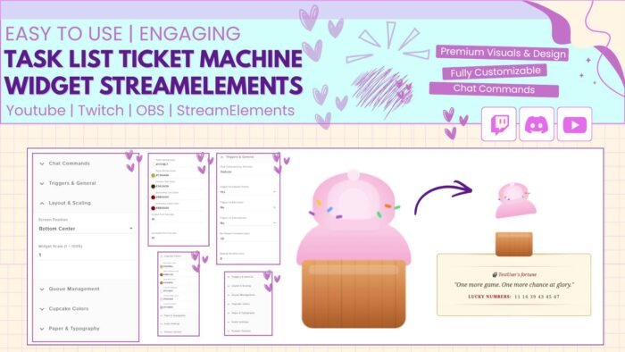 Customizable Fortune Cupcake Widget Chat Interactive
