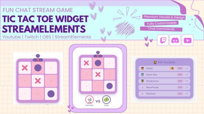 Tic-Tac-Toe Chat Game Widget StreamElements